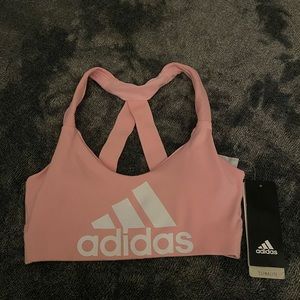 Brand New w Tags Pink and White Adidas sports bra